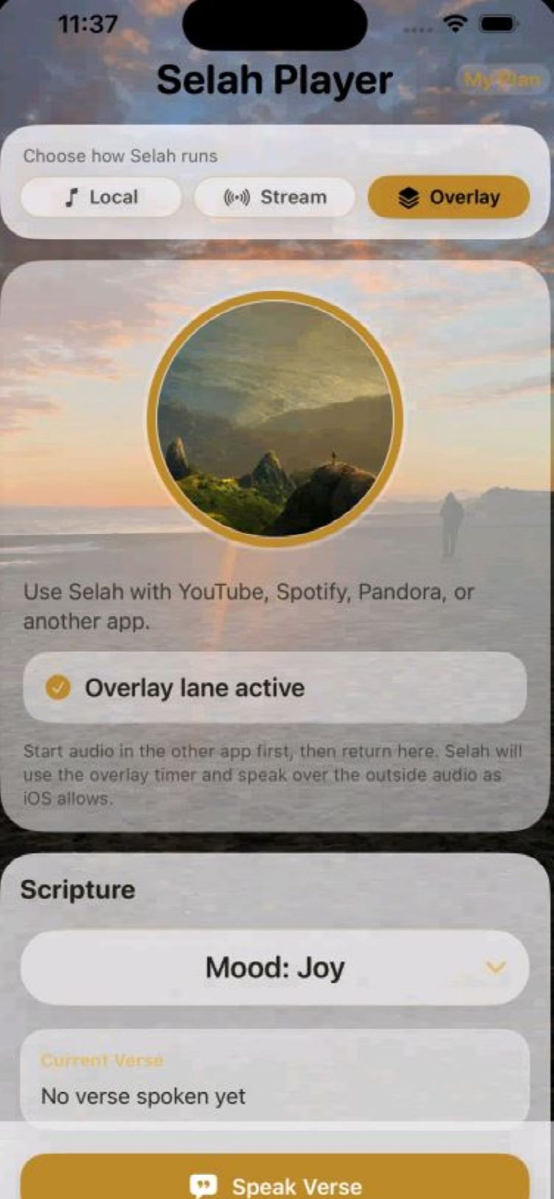 iOS overlay mode
